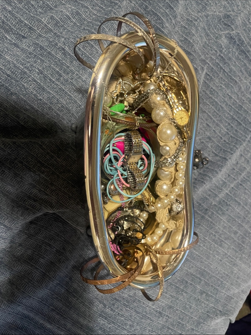 Mystery Jewelry with Pearls and Colorful Bangles all wearable